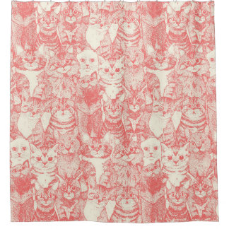 Rideaux De Douche juste chatons corail rose