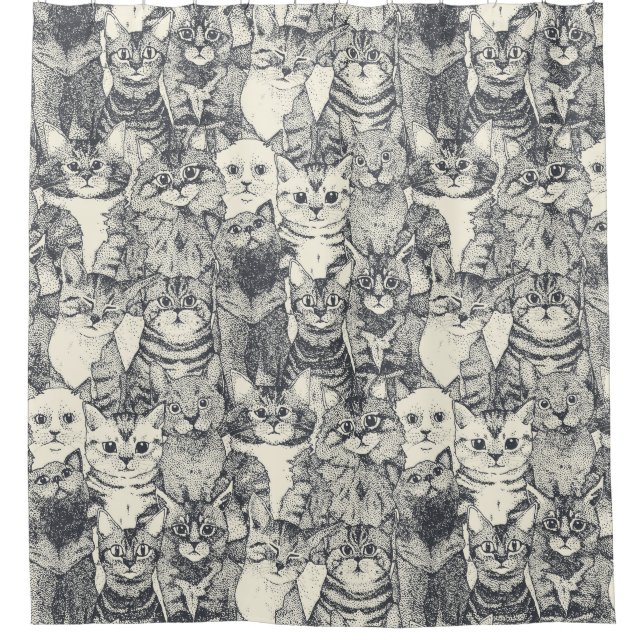 Rideaux De Douche juste chatons fer (Devant)