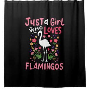 Rideaux De Douche Juste une fille qui aime le Flamant rose