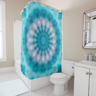 Rideaux De Douche Kaléidoscope bleu ciel