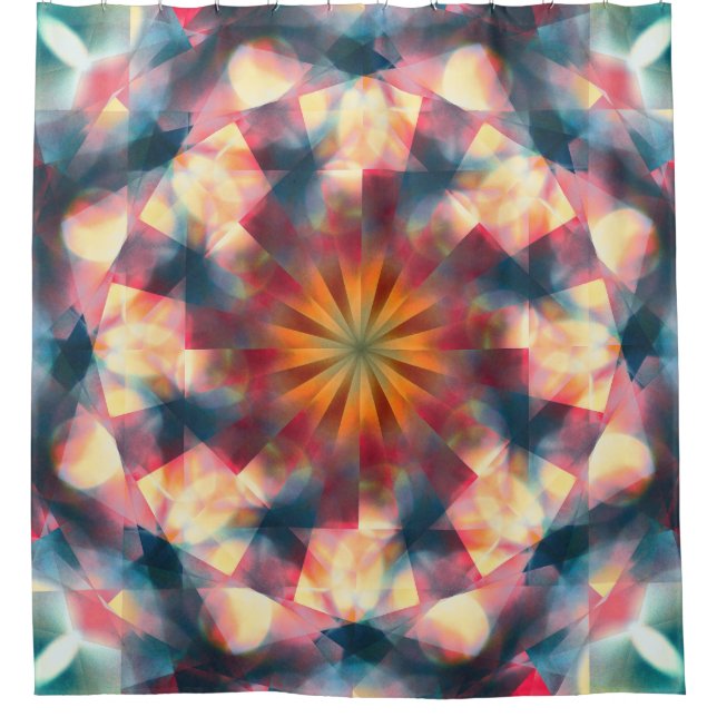 Rideaux De Douche Kaleidoscopique Prismatique Mandala (Devant)