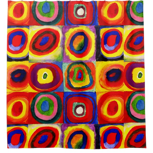 Rideaux De Douche Kandinsky Farbstudie Quadrates Cercles Art  (Devant)