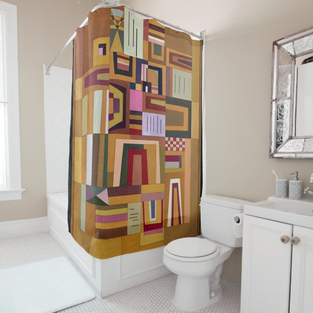 Rideaux De Douche Kandinsky - Rose de la rémunération (En situation)