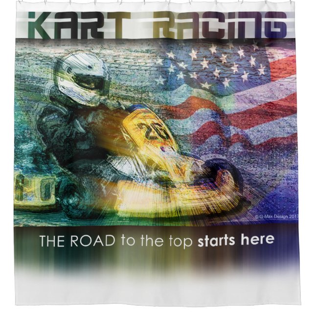 Rideaux De Douche Karting Américain (Devant)