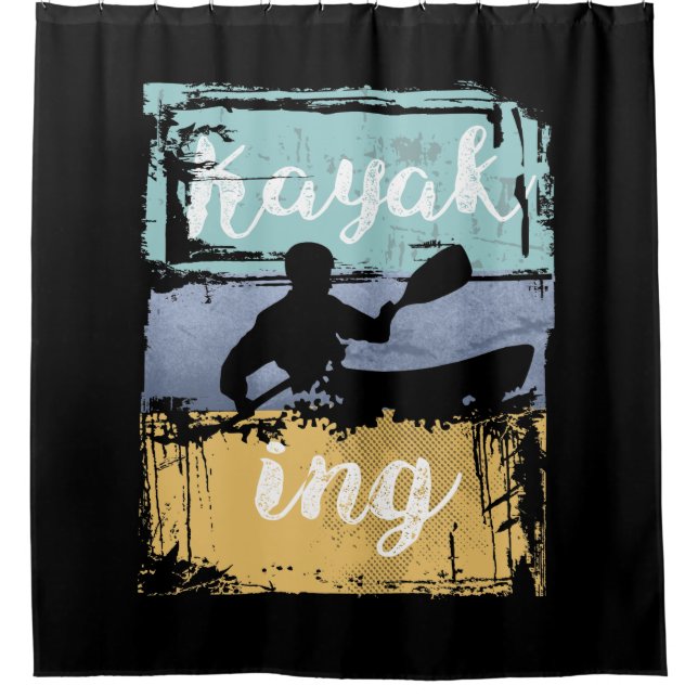 Rideaux De Douche Kayaking Tee - Vintage Retro Kayak (Devant)