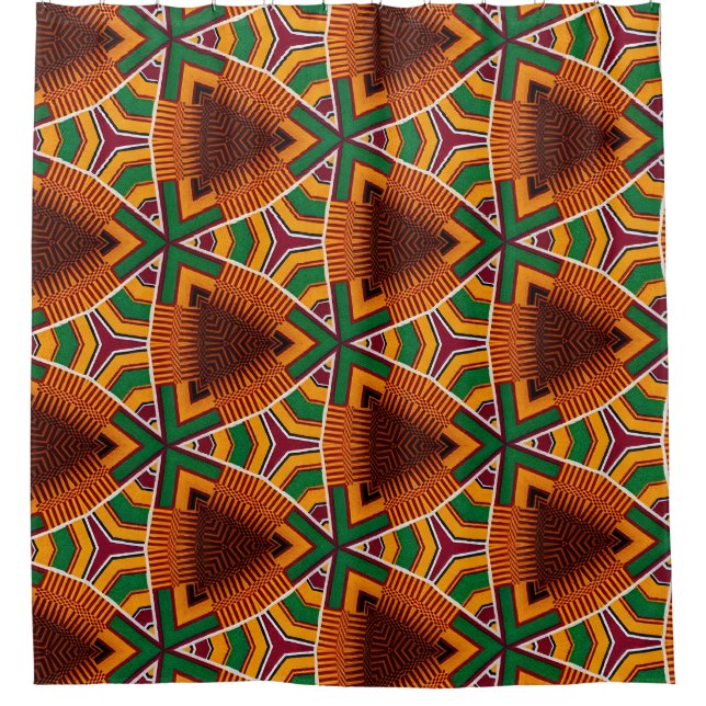 Rideaux De Douche Kente Géométrie Keanza Afrocentric (Devant)