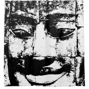 Rideaux De Douche Khmer Stone Face ... Temple de Bayon, Cambodge
