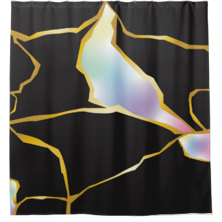 Rideaux De Douche Kintsugi avec ton de bijou multicolore