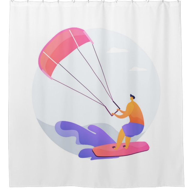 Rideaux De Douche Kiteboarder kitesurfer (Devant)