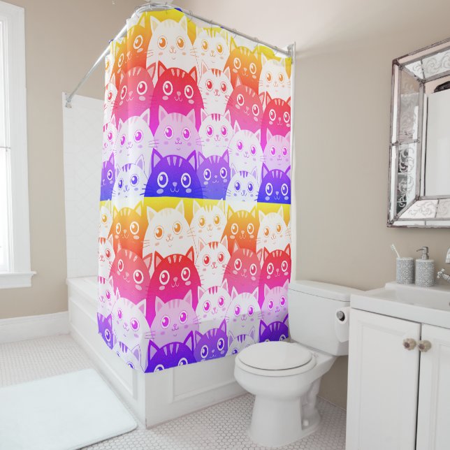Rideaux De Douche Kitty Kat Kaleidoscope (En situation)