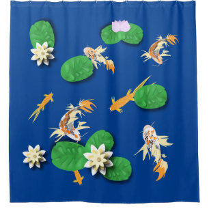 Rideaux De Douche Koi Carp et Lily de l'eau