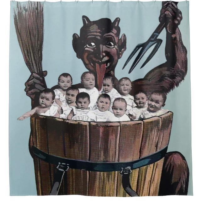 Rideaux De Douche Krampus victorien Vintage (Devant)