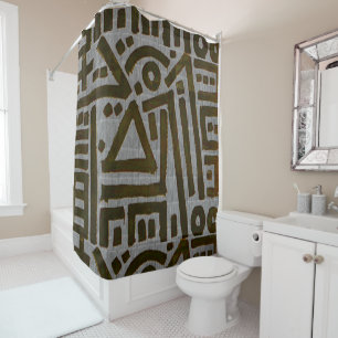 Rideaux De Douche Kuba Cloth Motif,