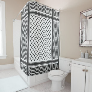 Rideaux De Douche Kuffiya en Jordanie noir et blanc