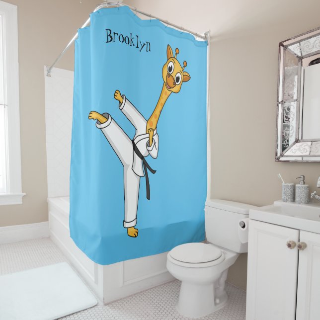 Rideaux De Douche Kung Fu giraffe (En situation)