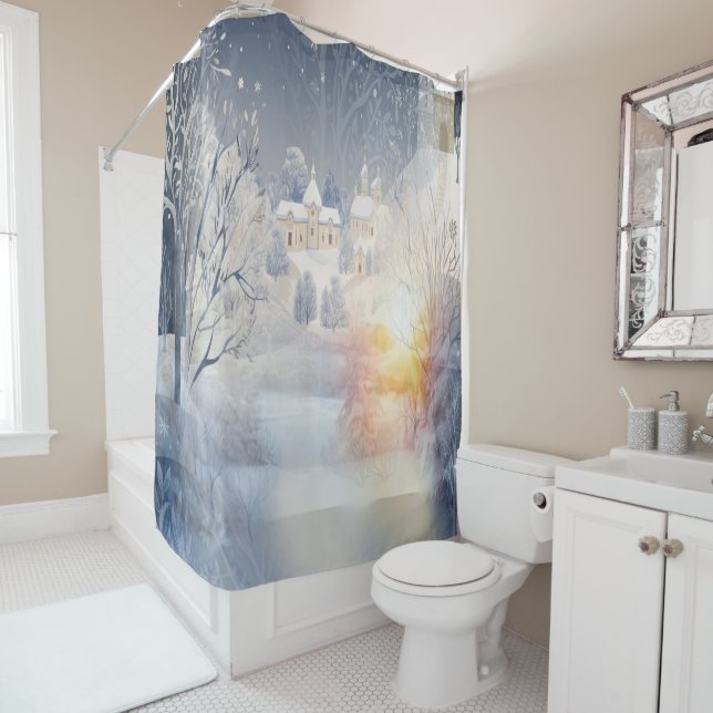 Rideaux De Douche La chaleur du soleil en hiver (En situation)