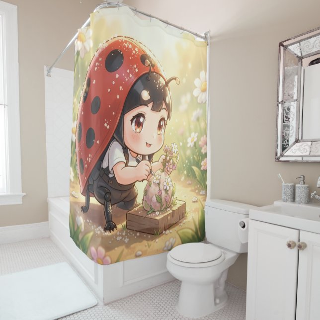 Rideaux De Douche La coccinelle et le royaume caché du nectar.1 (En situation)