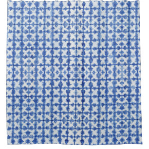 Rideaux De Douche La Cravate de Shibori Dyed Indigo Blue n White X M