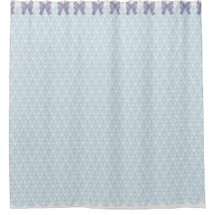 Rideaux De Douche La damassé bleue et lilas chic minable W cintre e