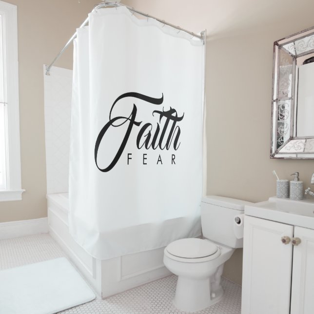 Rideaux De Douche La foi au-dessus de la peur blanche (En situation)
