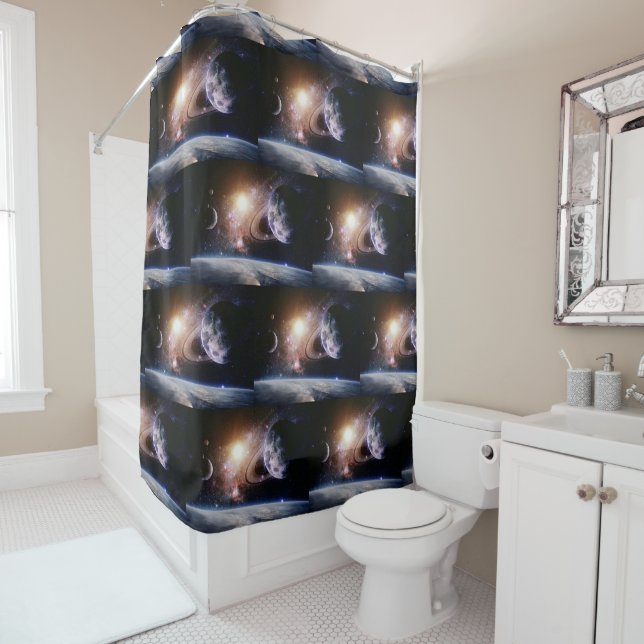 RIDEAUX DE DOUCHE LA GALAXIE (En situation)