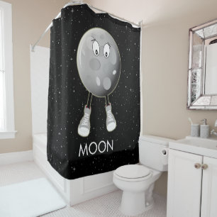 Rideaux De Douche La Lune et les étoiles dans l'espace