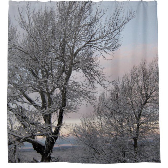 Rideaux De Douche La neige a couvert des branches (Devant)
