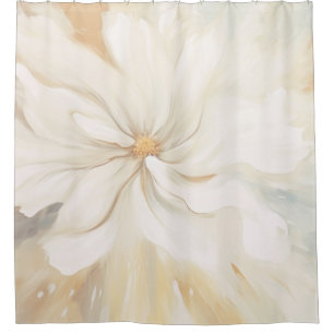 Rideaux De Douche La peinture abstraite aux fleurs blanches.