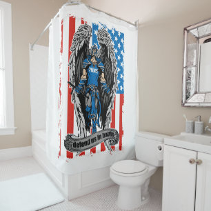 Rideaux De Douche La police de St Michael nous défend dans la