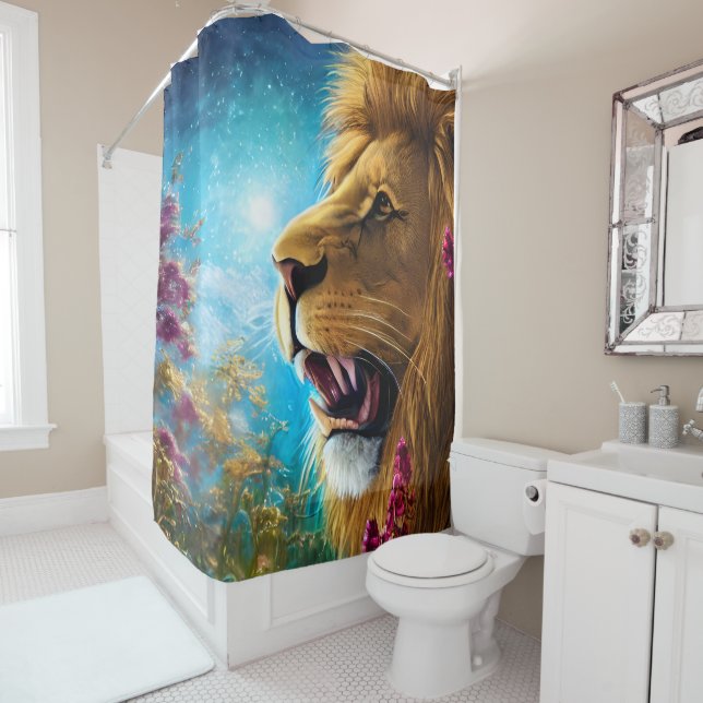 Rideaux De Douche La position d'un lion (En situation)