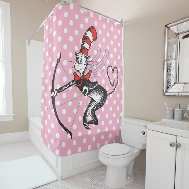 Rideaux De Douche La Saint-Valentin de Dr. Seuss | Cupidon le Chat d (En situation)