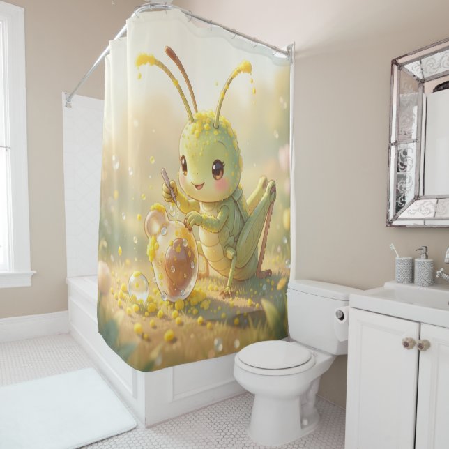 Rideaux De Douche La sauterelle et le chef-d'œuvre de nectar (En situation)