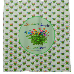 Rideaux De Douche La Terre Rire Dans Les Fleurs Citation Inspiration