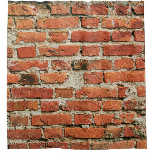 Rideaux De Douche La texture de mur de brique rouge gronge arrière -