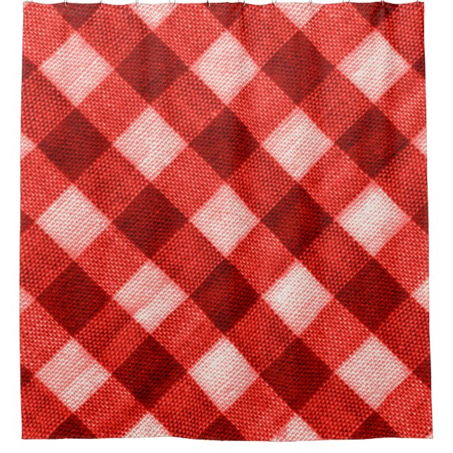 Rideaux De Douche La texture du rouge vif du en vichy de liaison f (Devant)