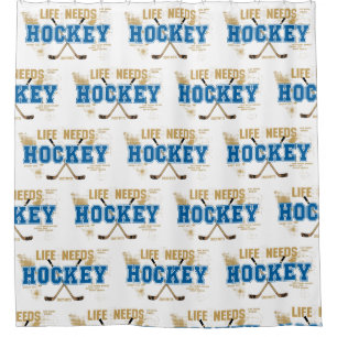 Rideaux De Douche La vie a besoin des bâtons de hockey de salle de