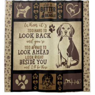 Rideaux De Douche "La vie est meilleure avec le Beagle, le Amoureux