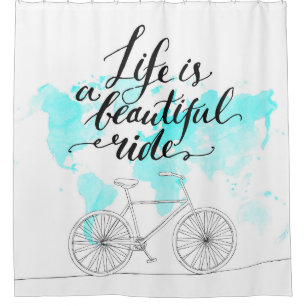 Rideaux De Douche La vie est un beau bleu de tour