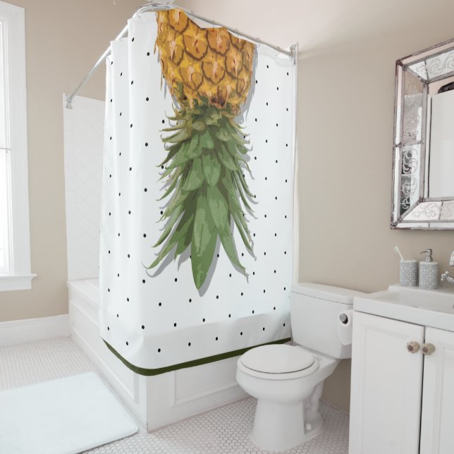 Rideaux De Douche La vie est un gâteau de partie supérieure d'ananas (En situation)