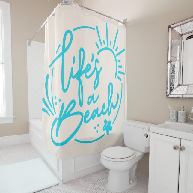 Rideaux De Douche La vie est une plage (En situation)