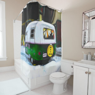 Rideaux De Douche La Vie Hippie Est Un Voyage Juste Un Camper Rétro