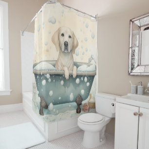 Rideaux De Douche Labrador dans la baignoire Aquarelle Art canin