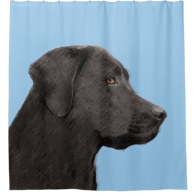 Rideaux De Douche Labrador Retriever Black Peinture Original Chien A (Devant)
