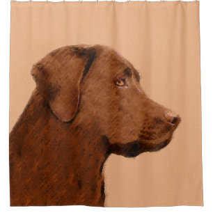 Rideaux De Douche Labrador Retriever (Chocolat) Peinture - Chien Art