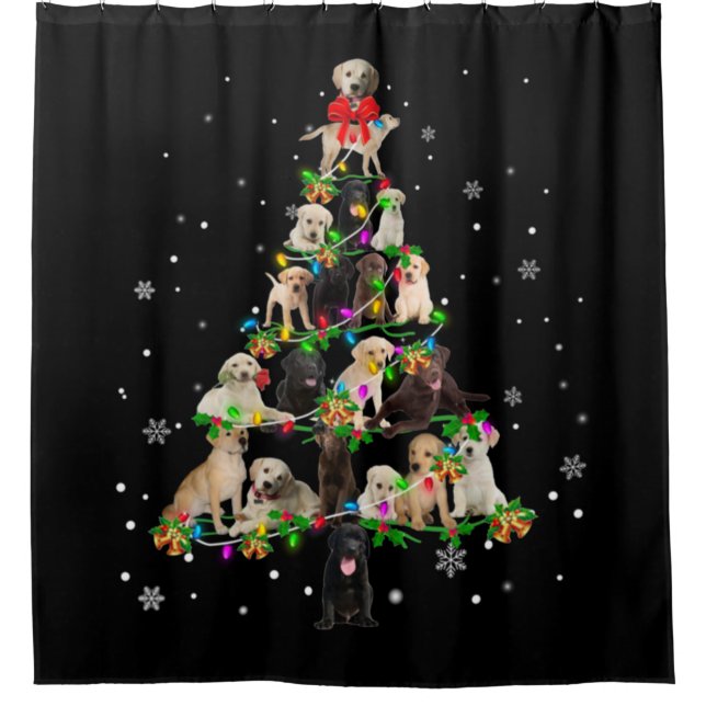 Rideaux De Douche Labrador Retriever Christmas Tree X mas (Devant)