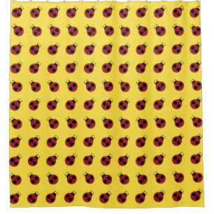 Rideaux De Douche Ladybug 60s rétro cool rouge jaune