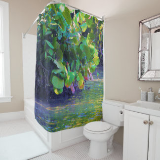 Rideaux De Douche Lagune de la mangrove avec des raisins de mer