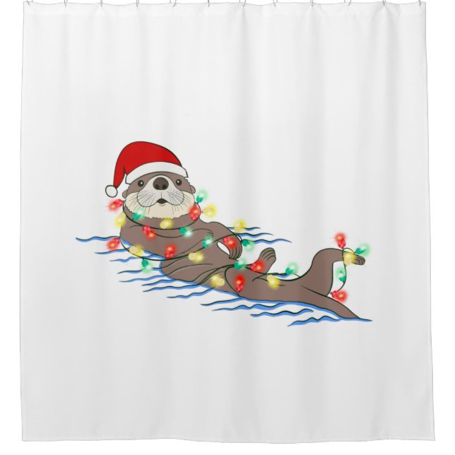 Rideaux De Douche laide noël santa claus otter (Devant)