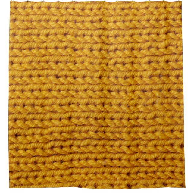 Rideaux De Douche Laine tricotée jaune, texture haute résolution. (Devant)