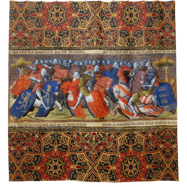 Rideaux De Douche Lancelot du lac dans le tournoi de Camelot (Devant)